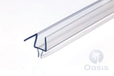 Oasis Dual-bladed Door Sweep with Drip Edge for 3/8" Thick Glass Shower Doors