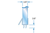 Oasis Dual-bladed Door Sweep with Drip Edge for 3/8" Thick Glass Shower Doors