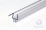 Oasis Dual-bladed Door Sweep with Drip Edge for 1/2" Thick Glass Shower Doors